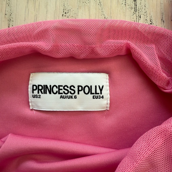 Princess Polly Vibrant Pink Mesh Detail Top - Picture 4 of 4